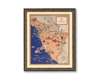 Tuscany Map Print: Vintage European City - Matte Paper Wall Decor