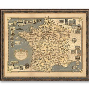 France Poster Print Vintage Wall Decor Country Farmhouse Home Decor