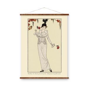 Fashion illustration George Barbier 1920 Vintage Print Paris Couture Antique Clothing Art Canvas Print
