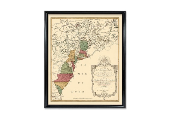 Carte Des 13 Colonies Avec Code Couleur Révolution Française Aux
