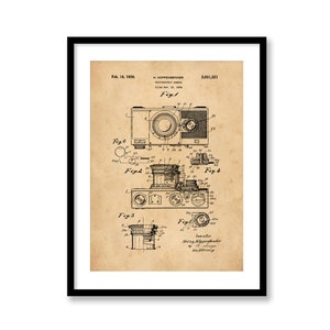 Photographic Camera Patent Vintage Illustrations  Industrial Decorative Print Photographer Gift