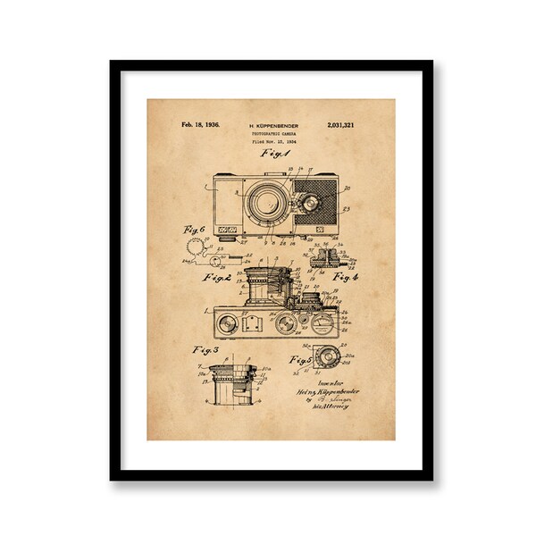 Photographic Camera Patent Vintage Illustrations  Industrial Decorative Print Photographer Gift BUY 3 Get 4th PRINT FREE