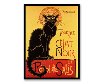 Chat Noir Art Poster Vintage Illustrations Decorative Wall Print Art Home Decor