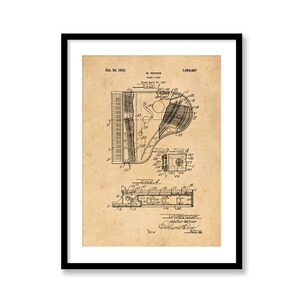Grand Piano Patent Vintage Illustrations  Industrial Decorative Musical Instrument Print