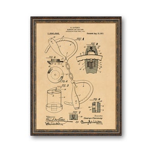 Handcuffs Patent Illustrations Industrial Decorative Vintage Print Musician Gift