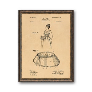 Hoop Skirt Form Patent Illustrations Industrial Decorative Musical Instrument Print Musician Gift