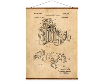Polaroid Camera Patent Print: Vintage Industrial Canvas Scroll