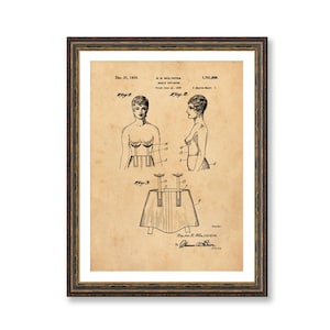 Steampunk Breast Supporter Patent Print, Vintage Industrial Illustration