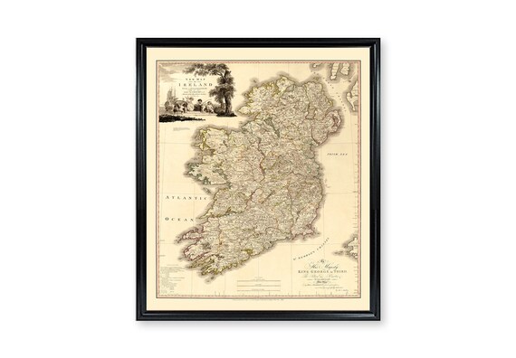 Map of Ireland 1797 Print Vintage Colored Map Country Home - Etsy
