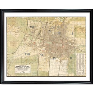 Mexico City Map Vintage Street Map Poster Print on Matte Paper image 1