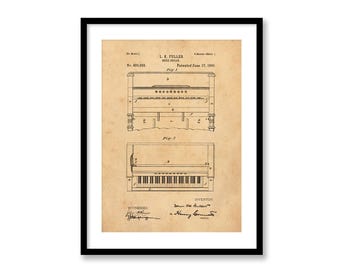 Decoración de pared de órgano de lengüeta: Ilustración de patente vintage - Arte musical