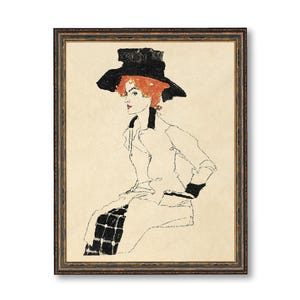 Portrait of a Woman by Egon Schiele Art Decorative Wall Print Home Decor Wall Hangings