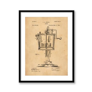Churn Vintage Patent Illustrations  Industrial Decorative Farmhouse Print