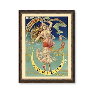 Teatro Geant L' Orient Francés Nouveau Vintage Anuncio Arte Cartel Ilustraciones Decoración antigua