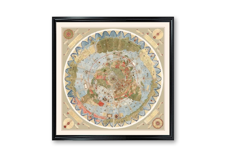 World Map Print: 14th Century Vintage Style - Matte Photo Paper image 1