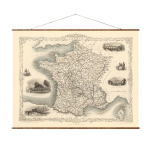 França Vintage Europa Lona Decorativa Mapa do País Europa Rolo
