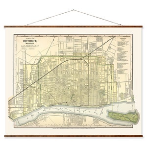 Detroit Stadt Karte Vintage Stadtplan auf Leinwand Dekorative Wanddekor Karte Rolle von Missouri