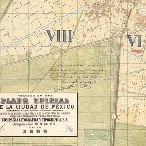 Mexico City Map Vintage Street Map Poster Print on Matte Paper image 4