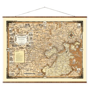 Boston bildliche Karte Vintage Stadtplan auf bereit zum Aufhängen Dekorative Wand Dekor Karte Rolle