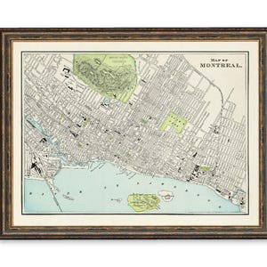 Montreal Canada Map Vintage City Poster Print on Matte Paper Decorative Antique Wall Decor City Map