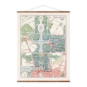 Kaart van Versailles Vintage Europese stadstuinkaart op klaar om op te hangen, oprolbaar canvas decoratief antiek muurdecor kaart scrollen