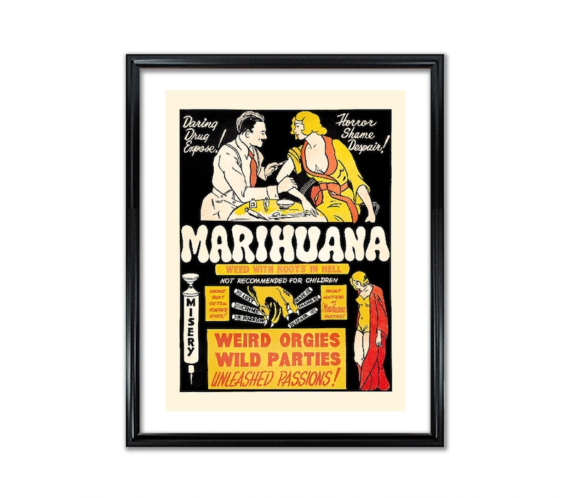 Vintage Marijuana Movie Poster - 1936 Propaganda Wall Art image 1