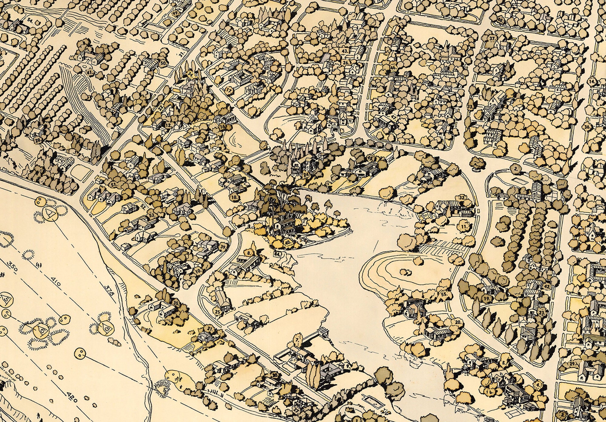 Toluca Lake Map on Canvas Ready to Hang Roll Down Canvas Etsy