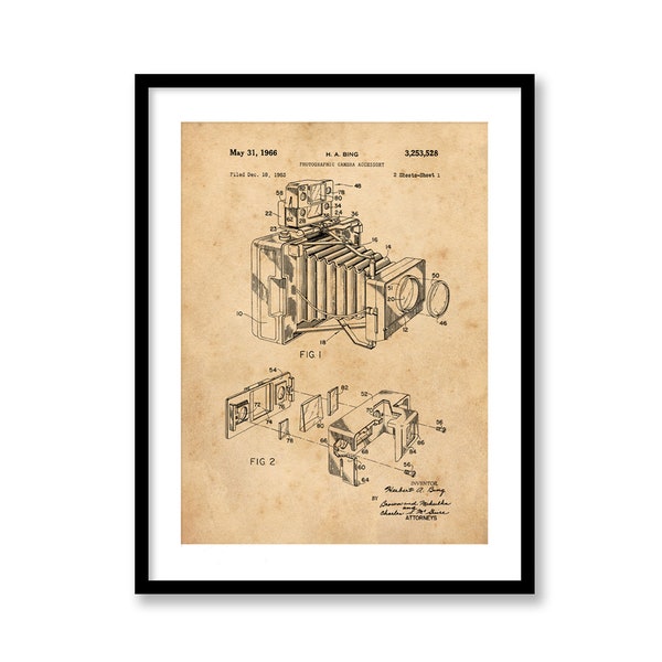 Polaroid Camera Patent Vintage Illustrations  Industrial Decorative Print BUY 3 Get 4th PRINT FREE