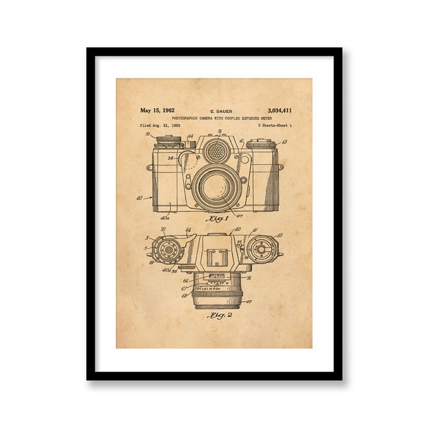 Photographic Camera Patent Vintage Illustrations  Industrial Decorative Print Photographer Gifts BUY 3 Get 4th PRINT FREE