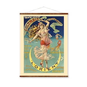 Cartel publicitario vintage de teatro Géant l'Orient, estilo francés, ilustraciones sobre lienzo, listo para colgar, decoración antigua