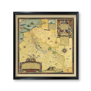 France and Belgium Battle Map Poster Print Vintage Antique Wall Decor Military Maps