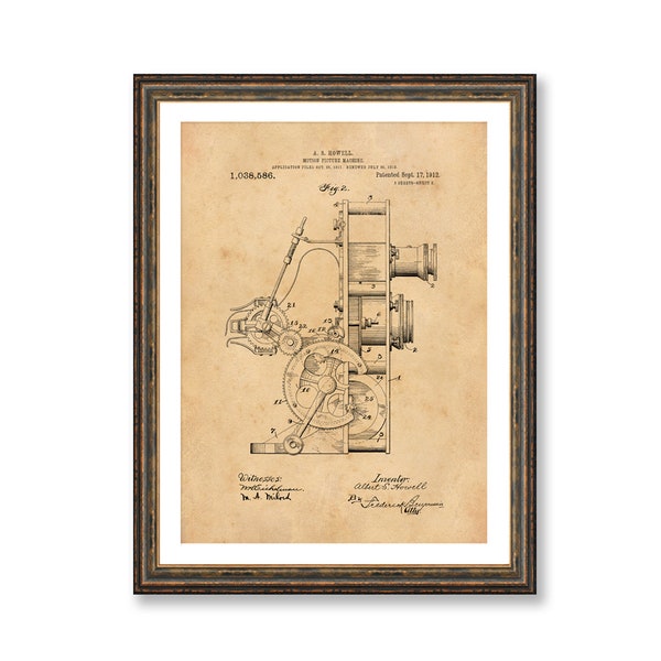 Motion Picture Machine Patent Print Wall Art Howell Projector Vintage Patent Industrial Wall Decor BUY 3 Get 4th PRINT FREE