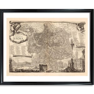 Rome Map Vintage European City Poster Print on Matte Paper Decorative Antique Wall Decor City Map of Italy