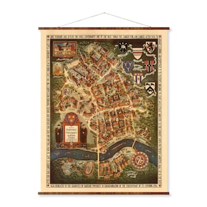 Havard Map Vintage College Maps auf fertiger Leinwand zum Aufhängen