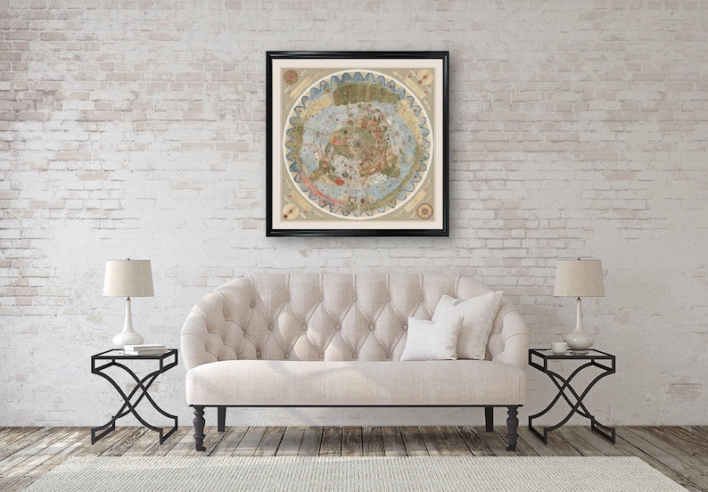 World Map Print: 14th Century Vintage Style - Matte Photo Paper image 2