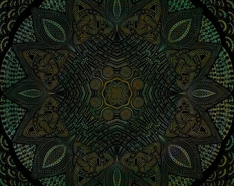 black and green tapestry