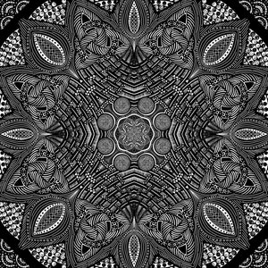 Mandala - Digital Print - 21 (B&W)