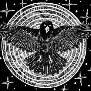 Crow / Morrigan - Digital Print - B&W