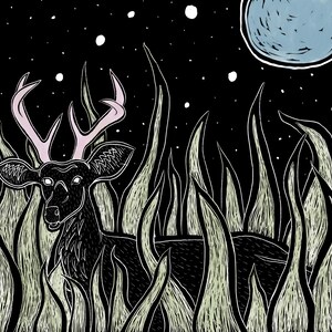 Good Night Deer - Digital Print - var 2