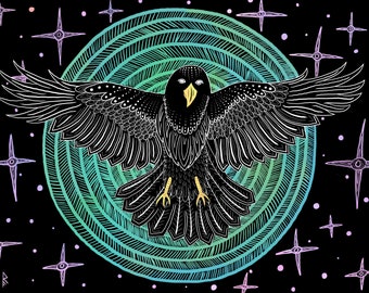 Crow / Morrigan - Digital Print - Var 1