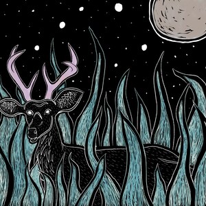 Good Night Deer - Digital Print - var 1