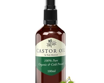 Organic Castor Oil, Hexane Free, Cold Pressed (100ml)