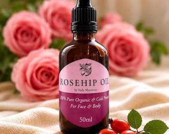 Ekologisk nyponolja 50ml | Kallpressad ansiktsolja för strålande hud | Naturlig anti-aging hudvård