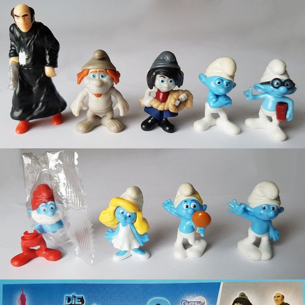 SMURFS 2 Cake Topper  9 Figure Set Birthday Party Cupcakes Figurines Kinder Surprise