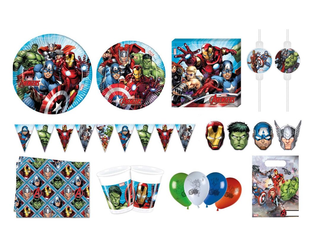 Marvel Avengers Party Decor Supplies Tableware Balloons Napkins Plates