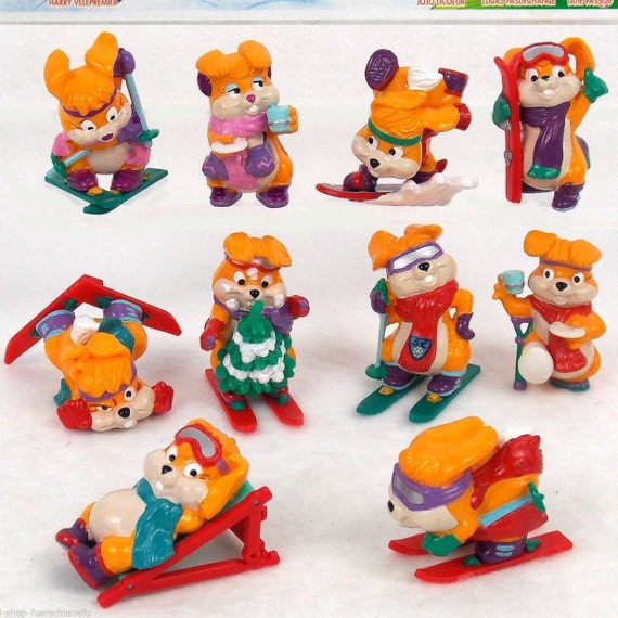 Complete 10 figurines set Kinder Surprise Toys Funny Bunnies Miniatures