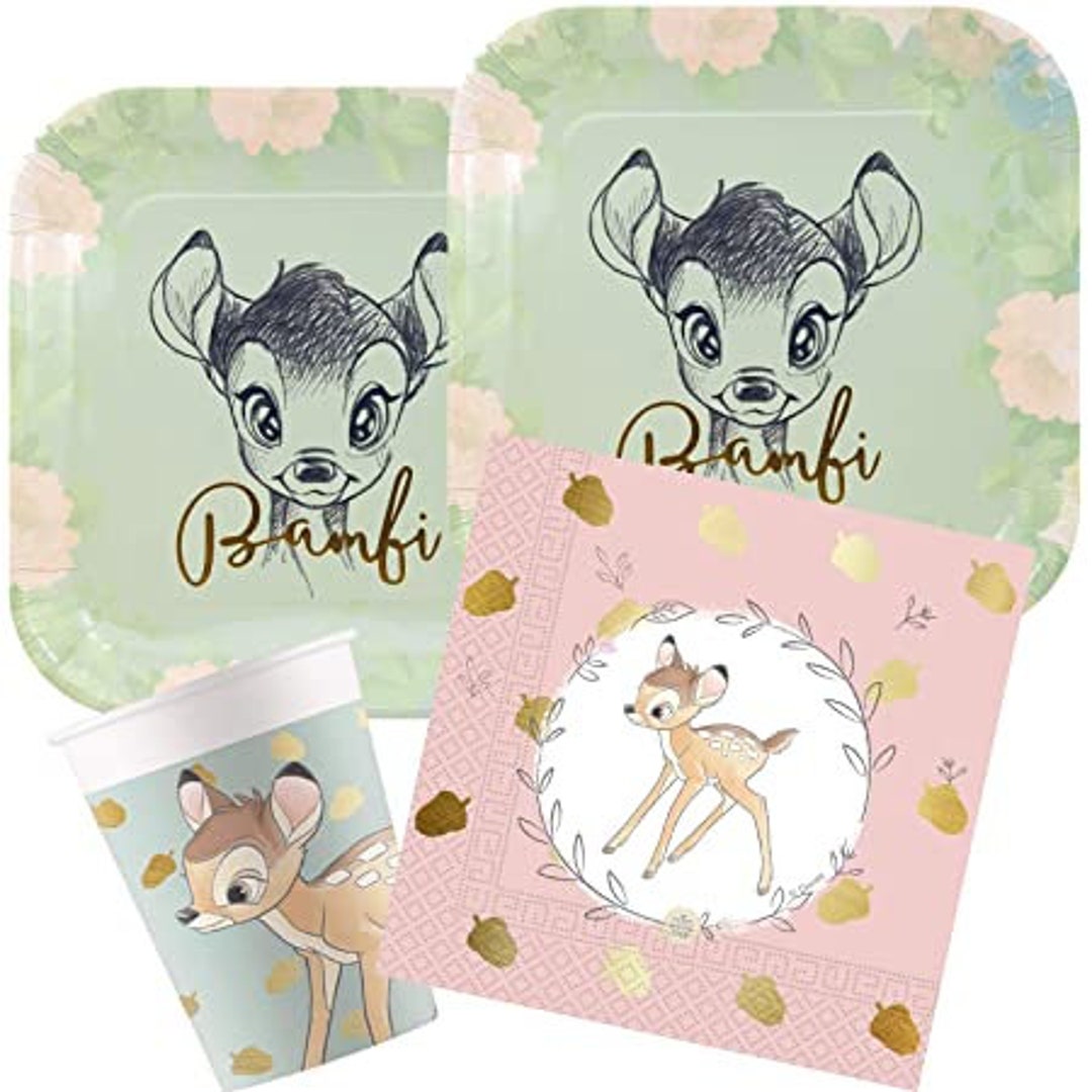 Bambi Cutie Birthday Party Decoration Tableware Decor Plates Napkins Cups Tablecover Banner Baby
