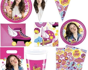 SOY LUNA – fournitures de fête, décoration d'anniversaire, serviettes, nappe, tasses, bouteilles, assiettes, bannière de drapeau