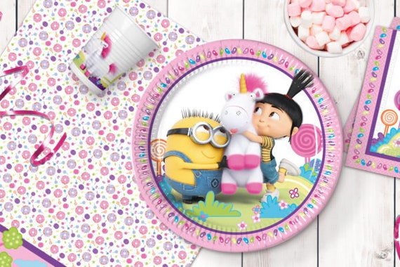 Fluffy Agnes Minions Despicable Me Party Supplies Tableware Etsy