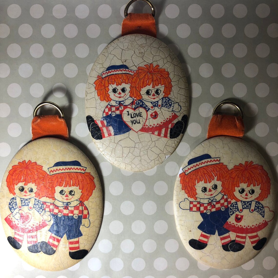 Vintage Raggedy Ann & Andy Plaster of Paris Wall Hangings Etsy
